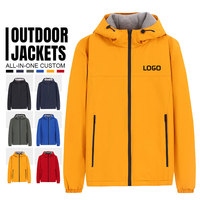 Veste polaire zippée pour homme avec logo imprimé personnalisé, résistante au vent, coupe-vent, décontractée, longue, pour le travail, veste d'hiver