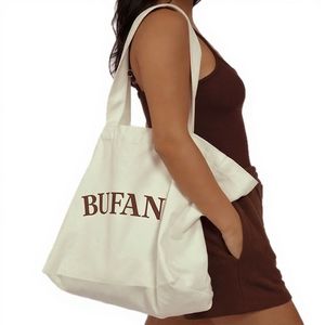 Bolsa <span class=keywords><strong>de</strong></span> Mano Grande <span class=keywords><strong>de</strong></span> Lona <span class=keywords><strong>de</strong></span> Algodón Marrón BFYS con Estampado <span class=keywords><strong>de</strong></span> Letras, Asa <span class=keywords><strong>de</strong></span> Cuerda, Reutilizable, Duradera, para Compras, Yoga, Deportes, Regalo - Product Image 2