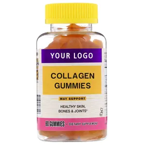 Grosir vitamin Gummy kolagen dan kunyit OEM untuk vitamin kecantikan dan kesehatan untuk penuaan sehat