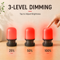 Lampe de table moderne multifonctionnelle intelligente à commande tactile, rechargeable sans fil, batterie ABS, LED rouge, lumière nocturne à intensité variable