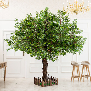 Arbre artificiel Banyan Dream Castle, grande décoration intérieure et extérieure, plante verte de simulation pour mariage, hall d'hôtel - Product Image 3