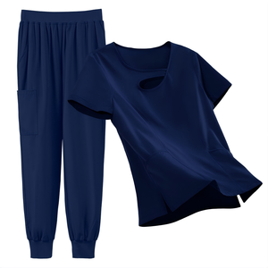 Ensemble de blouses médicales pour femmes et hommes, col en V, haute qualité, multi-poches, pour salon de manucure et travail en milieu hospitalier - Product Image 1