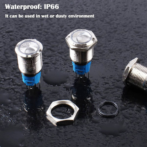 16 Mét latching push button chuyển bạc IP65 không thấm nước 1no1nc với Dây ổ cắm cắm cho ô tô - Product Image 4