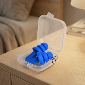Tapones de silicona reutilizables de alta calidad, los más vendidos, azules, NRR 25dB SNR 30dB, cómodos de usar, protección auditiva, venta al por mayor - Product Image 3