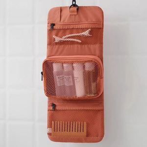 Polyester Hanging Travel Toiletry Bag with Detachable Mesh Pouch Foldable <b>Bathroom</b> Organizer for Cosmetics Makeup - Product Image 1
