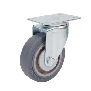 2025 Großhandel Fabrik Hot Sale Hochwertige 4 Zoll industrielle Hoch leistungs rollen Rad Gummi Edelstahl Rad - Product Image 1