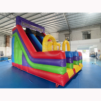 AM Combo Toboggan Gonflable Sec à Double Voie avec Souffleur, en PVC, pour Location de Fêtes, Inclut des Kits de Réparation, Double Couture Quadruple