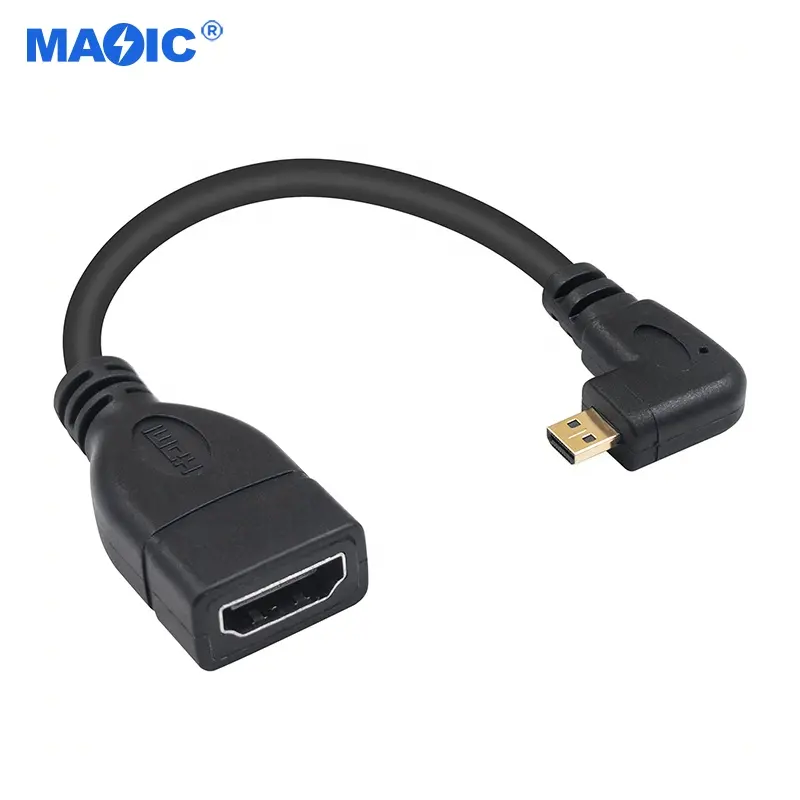 Cables Commonly Used Accessories 90 Degree Right Angle 1080P Male to Female Micro HDMI Cable Micro HDMI to HDMI Cable for Camera