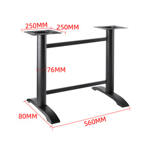 ฐานโต๊ะเหล็กสำหรับงานหนักแบบอุตสาหกรรม พร้อมคานคู่รูปตัว X และเสาคู่รองรับสำหรับโต๊ะยาวในโรงแรมและร้านอาหาร - Product Image 4