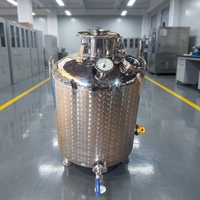 Cuve de Fermentation Sanitaire en Acier Inoxydable 304/316 de 100L avec Thermomètre et Vanne de Vidange Tri-Clamp, Garantie 2 Ans pour la Brassage Artisanal