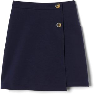 กระโปรงยืดแบบกระดุมสองเม็ดสีกรมท่าสำหรับชุดนักเรียนหญิง - Product Image 1