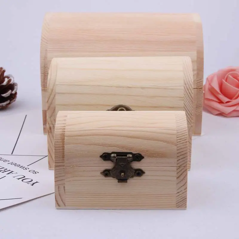 Boîte cadeau en bois arquée Boîtes en bois avec logo personnalisé pour photos Cartes pour la fête des mères Cadeau de fête des pères