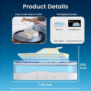 Yacht Aroma Diffuser USB Ultrasonic Humidifier 7 Color LED Light Essential <b>Oil</b> Mist <b>Sprayer</b> for Bedroom Office Desk - Product Image 2