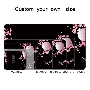 Tapis de souris de jeu imperméable noir à motif floral, base en caoutchouc antidérapante, grand tapis de souris avec bords cousus - Product Image 2