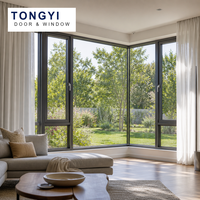 Fournisseur de fenêtres à battants en aluminium sur mesure, double vitrage trempé, coupe-vent, drainage, rupture de pont thermique, isolation phonique pour maison