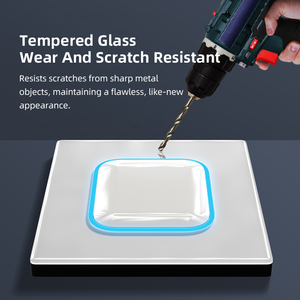 Interruptor de Pared de Vidrio Templado Blanco Estándar Universal KESHIQI, Enchufe de Corriente de 10A/16A 250V con Puertos USB A y C, Diseño Moderno - Product Image 2