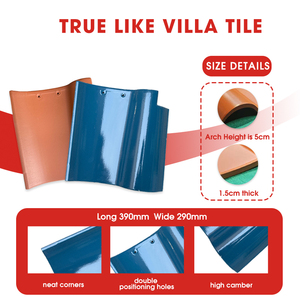 Tuile de toit carrée en céramique moderne, ignifuge et imperméable, style espagnol pour toiture de villa - Product Image 2