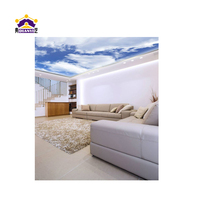 Plafonds tendus illuminés, film transparent blanc, plafond HD UV, boîte à lumière LED circulaire
