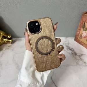 Top Design 360 anneau magnétique filé étui <span class=keywords><strong>de</strong></span> téléphone en or pour iPhone 16 15 14 Pro Max en Stock pour samsung S25 ultra avec support - Product Image 2