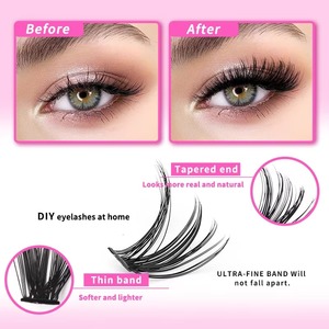 Handmade Synthetic Cluster <b>Lashes</b> <b>Kit</b> Customizable Segment Pre Cut Eyelash Extension Fan Tray - Product Image 4
