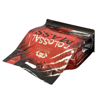 Sachet personnalisé imprimé pour poudre de prise de masse, à fond plat, avec fermeture éclair, finition mate, poignée découpée, personnalisable