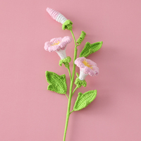 Fleur artificielle Amigurumi Pastel Morning Stem faite à la main, cadeau doux pour vase et décoration de table