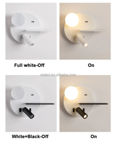 Đọc Sách Đèn tường 3W + 5W acrylic bóng cạnh giường ngủ Tường Đèn treo tường không dây sạc cạnh giường ngủ Đèn đọc sách khách sạn biệt thự Đèn tường đầu giường - Product Image 4