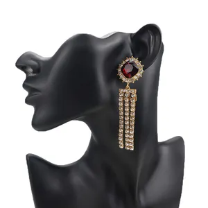 Earrings Dangling for Women Sparkly Dangle Earrings Girls Long Chandelier Earrings Tassel Ear Studs Cubic Zirconia Crystal