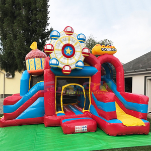 Castillo inflable con tobogán de montaña rusa, combo de brincolín y tobogán, castillos inflables comerciales. - Product Image 1
