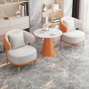 Su misura moderna stand ristorante Set di posti a sedere tavolo da pranzo dorato divano con motivi in marmo per caffè e caffetterie - Product Image 1