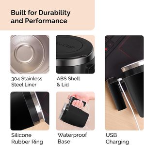 <strong>Automatic</strong> Self Stirring Coffee Cup with Temperature Display - Built-in Rechargeable Battery <strong>Automatic</strong> <strong>Stirrer</strong> and Self Stirring - Product Image 5
