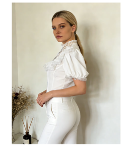 Producto Ligero y Duradero, la Mejor Camisa de Encaje Blanco Vintage Personalizada 2026 para Mujer - Product Image 4