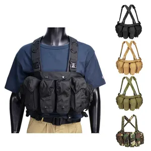 Yakeda In Stock Waterproof Combat Training Uniform Camouflage Outdoor Hiking Tactical Vest With Holster Pouches Molle Chest Rig