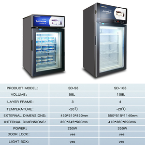 Siêu thị cửa kính thực phẩm đông lạnh hiển thị tủ đông thẳng đứng Kem <span class=keywords><strong>Showcase</strong></span> tủ đông - Product Image 6