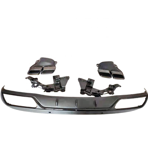 Diffusore Posteriore Inferiore C63 con Terminali di Scarico per <span class=keywords><strong>Mercedes</strong></span> Benz <span class=keywords><strong>Classe</strong></span> C W205 2015 Normale Exclusive Avant Nero Argento - Product Image 2