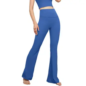 आकार की ऊंची कमर वाली बट लिफ्टिंग योगा लेगिंग्स फिटनेस टाइट पैंट महिलाओं के लिए वाइड लेग फ्लेयर्ड योगा लेगिंग्स फिटनेस कपड़े महिलाएं