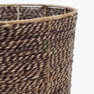 Corbeille à papier de stockage écologique en jonc de mer Corbeille à papier multifonction durable Style coloré classique - Product Image 2