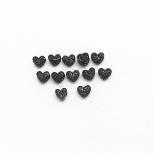 yunnique Heart Shaped Stainless Steel <b>Spacer</b> Beads For Bracelet Making 8mm Casting Jewelry Findings Components Black Color - Product Image 1