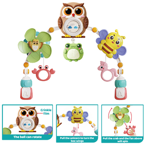 TOMMABO Jouet suspendu pour siège auto, <span class=keywords><strong>lit</strong></span> bébé et poussette, motif animal de dessin animé mignon, avec clochette - Product Image 3
