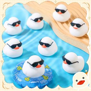 Custom Logo 2 Inch Squeaky Rubber Ducks Sunglasses Sets Baby 0-24M <b>Bath</b> Toys Birthday Party Favors Carnival Prizes Car - Product Image 4