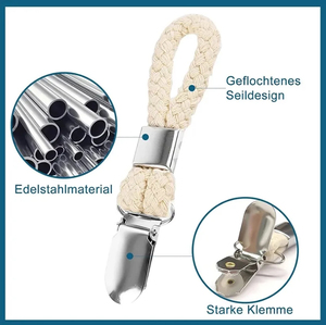 <span class=keywords><strong>Pince</strong></span> à torchons suspendue <span class=keywords><strong>pince</strong></span> à serviettes en coton tressé avec <span class=keywords><strong>pince</strong></span> en métal cintre en tissu polyvalent <span class=keywords><strong>pour</strong></span> la maison salle de bain cuisine - Product Image 5