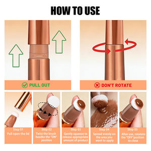 Barra de Contorno e Iluminador en Crema con Cabezal de Esponja Suave, Escultura Facial 3D, Maquillaje <span class=keywords><strong>Natural</strong></span> de Larga Duración - Product Image 6