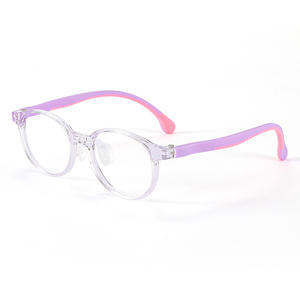 Gafas con montura ovalada Danyang 8862 para niños y niñas con miopía, lentes de PC de silicona suave con puente bajo, tamaño mediano - Product Image 1