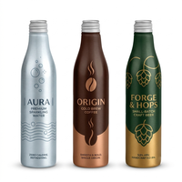 Bouteille de soda en aluminium de 300 ml avec bouchon Ropp, sans BPA, recyclable, pour eau gazeuse, cold brew, boissons gazeuses prêtes à boire, cocktails sans alcool