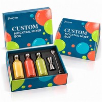 Boîte cadeau rigide personnalisée pour mélangeur de cocktails, avec couvercle, impression CMYK, emballage en papier couché pour la promotion de la marque de boissons