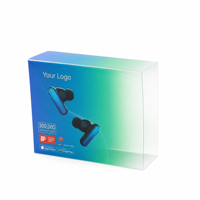 Custodia per Auricolari in PET con Finestra Trasparente, Confezione per Auricolari in Plastica Resistente con Design Laterale Sporgente, Accessorio da Viaggio Leggero