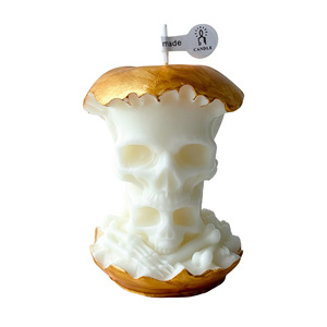 Bougie parfumée en forme de pomme avec crâne d'Halloween, ornement de table effrayant pour fête, décoration de maison, cadeau - Product Image 5