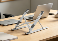 Support pliable pour ordinateur portable, support en aluminium pour tablette, support réglable en hauteur pour ordinateur portable, support portable pour ordinateur pour la maison et le bureau