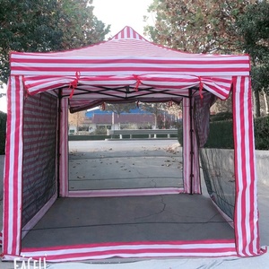 Gazebo 3x3 Impermeabile in Poliestere a Righe Rosse e Bianche con Pareti e <span class=keywords><strong>Zanzariera</strong></span> - Product Image 4