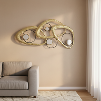 Miroir Mural Métallique Style Nordique – Vente Fabricant – Décoration Murale pour Salon 99,7*3,18*52,07 CM